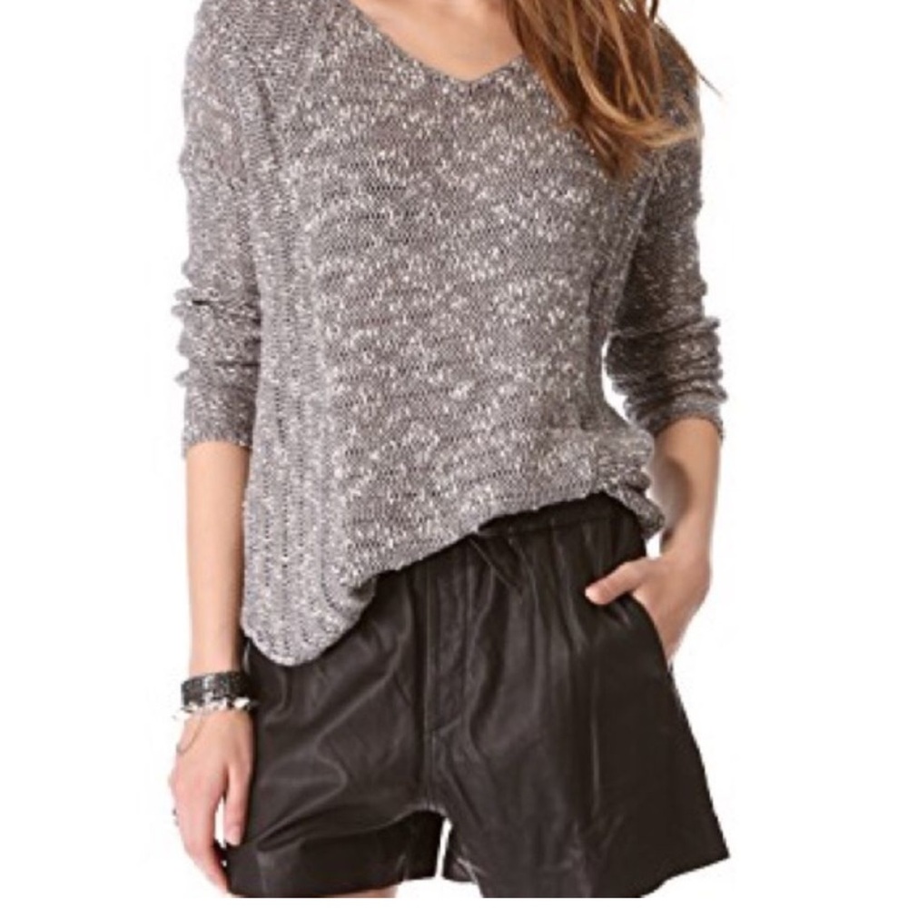 Helmut Lang Caged Boucle Curved Hem Pullover Sweater